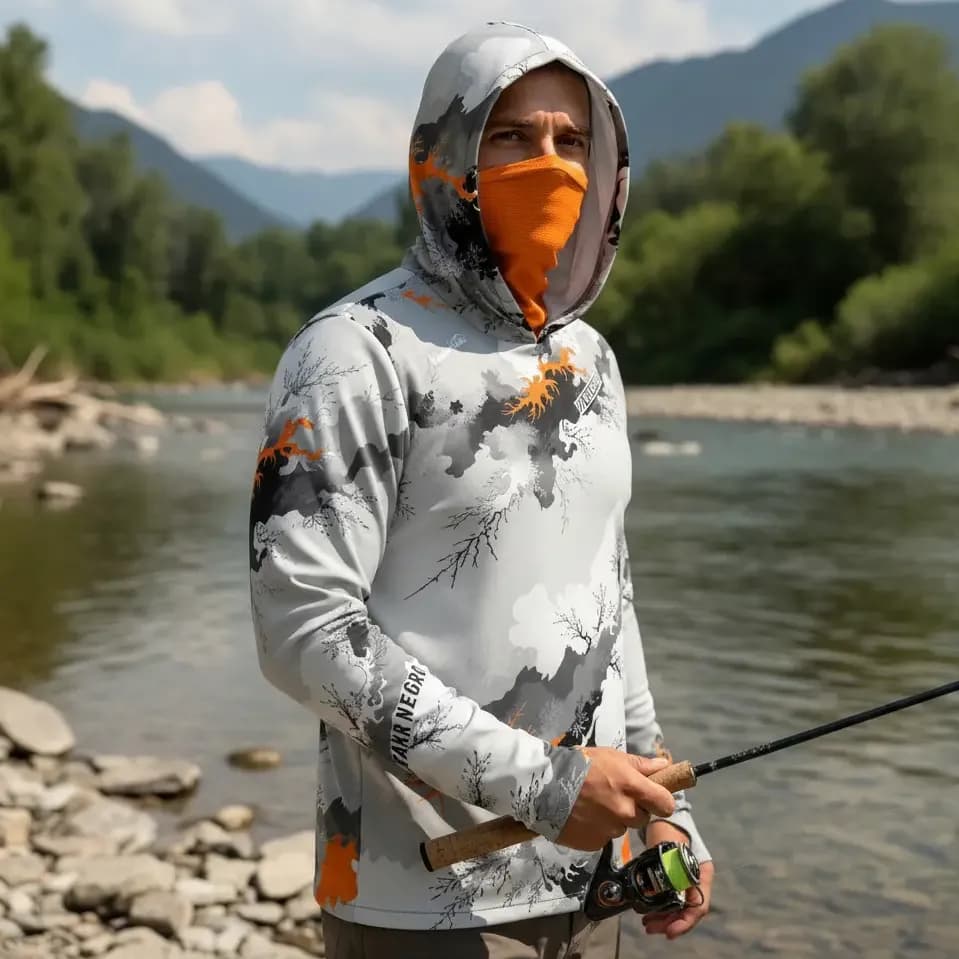 Camiseta De Pesca Mar Negro Buff E Capuz - Lançamento 2025