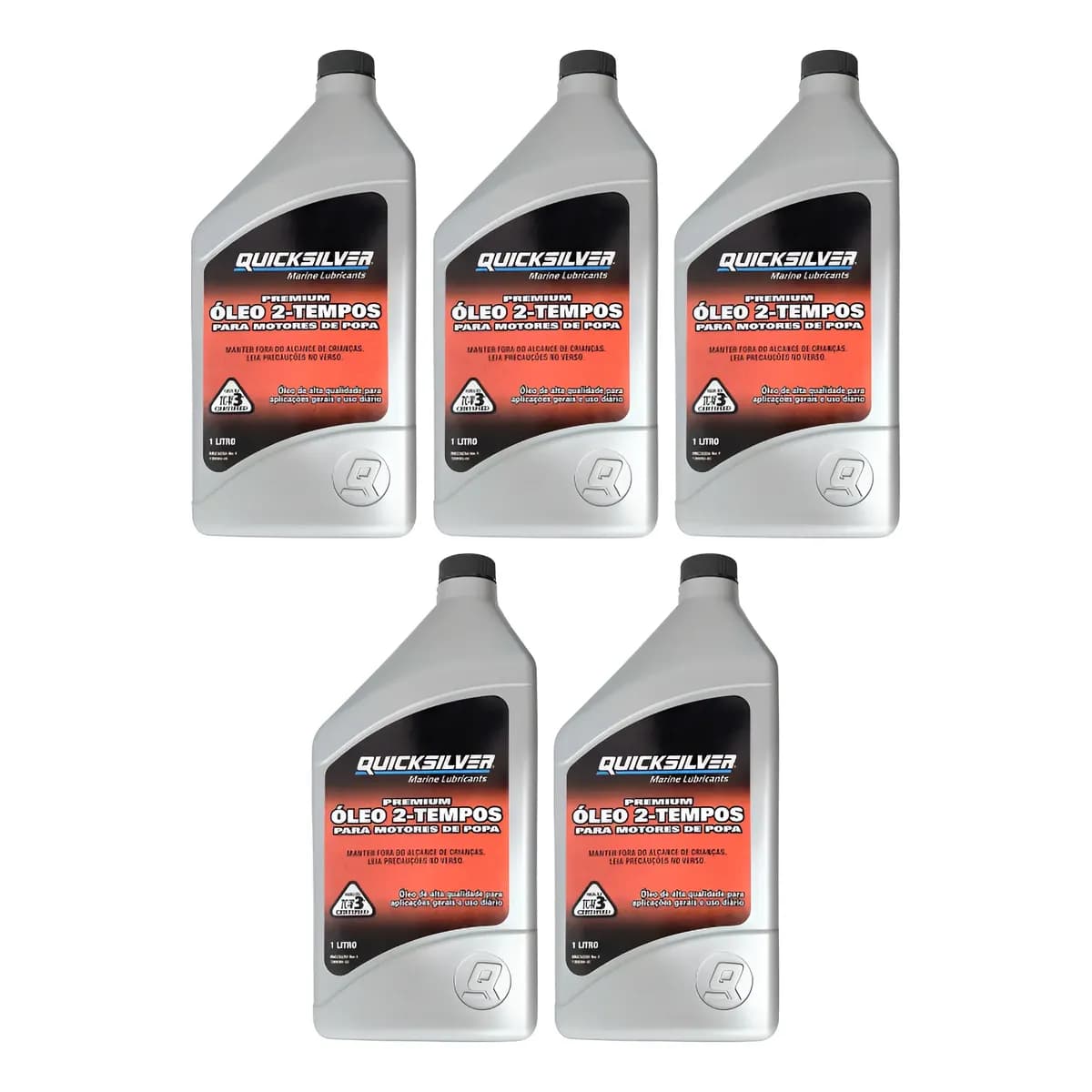 Óleo Motores De Popa 2t Quicksilver Tcw3 1 Litro Kit C/5