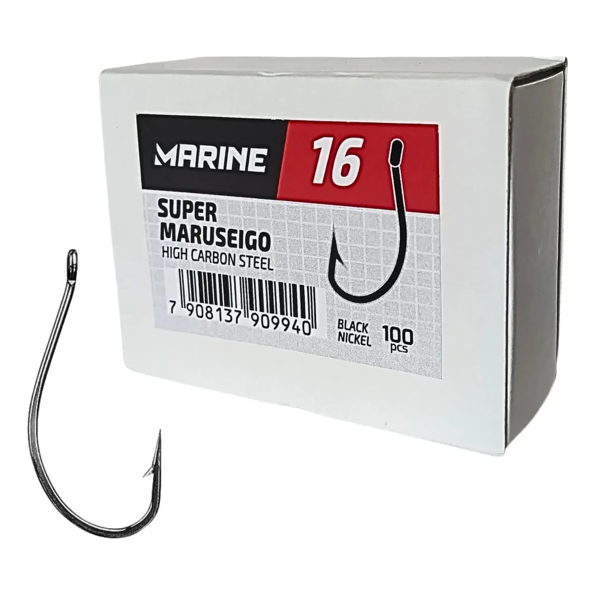 Caixa Anzol Super Maruseigo N 16 Marine 100 Unidades  Pesca
