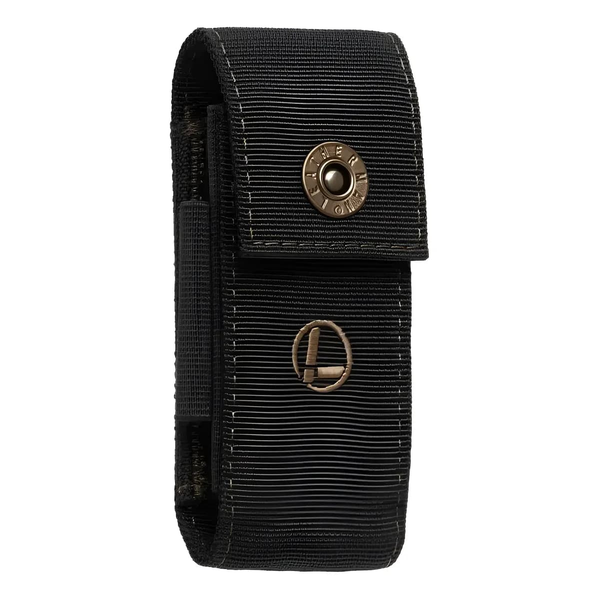 Bainha De Nylon, Couro, Costura Em Bronze Preto