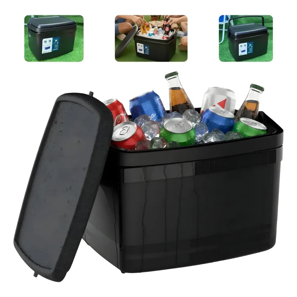 Caixa Térmica Cooler 12l Preto Bebidas Geladas 18 Latinhas