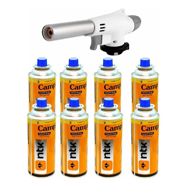 Kit Latas Refil Ntk 227g Camping  + 01 Maçarico