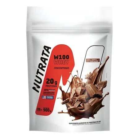 Whey Concentrado Nutrata W100 Doble Chocolate 900g Refil