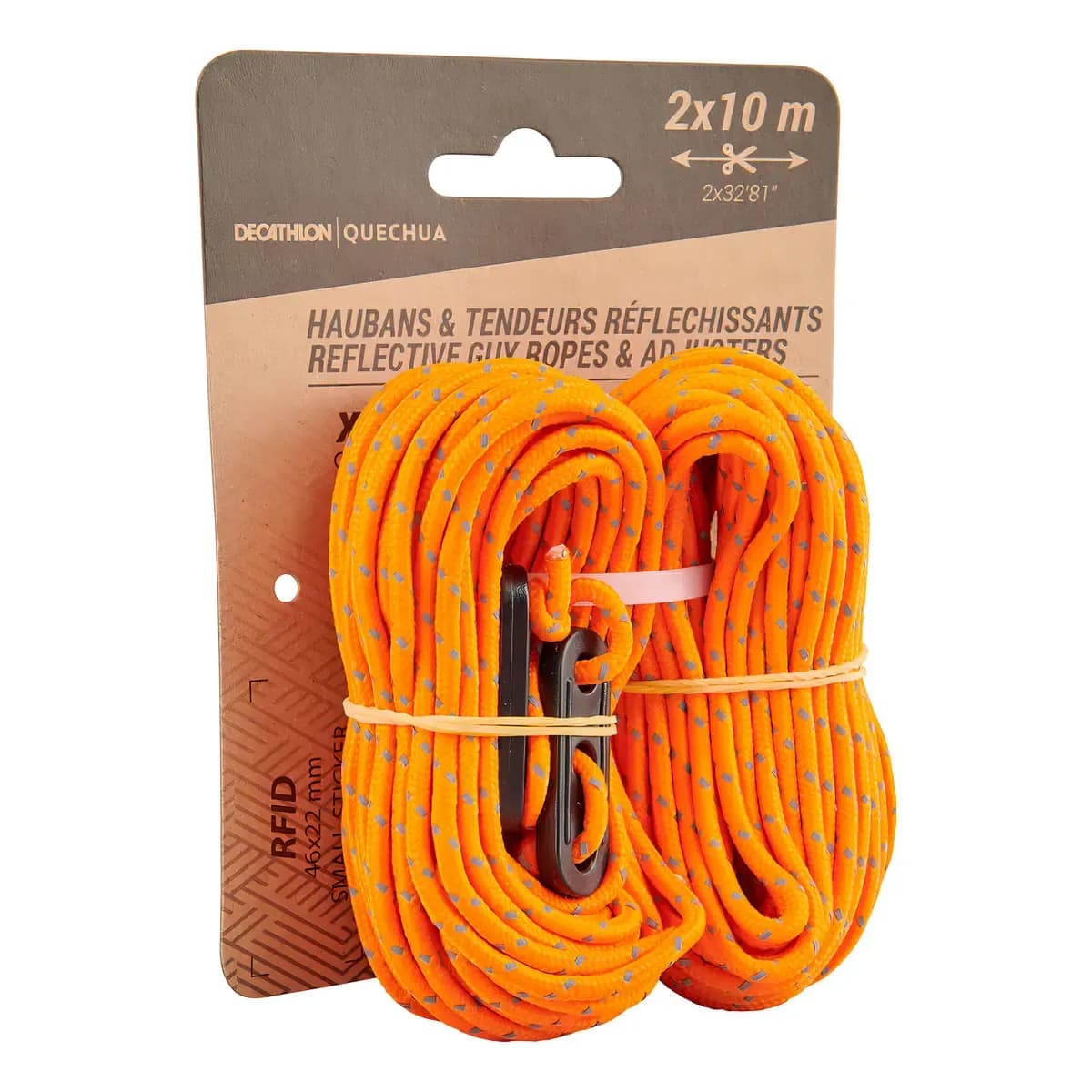 Cordas E Esticadores Refletores Para Barraca Fluo Quechua Cor Laranja-citrus-neon