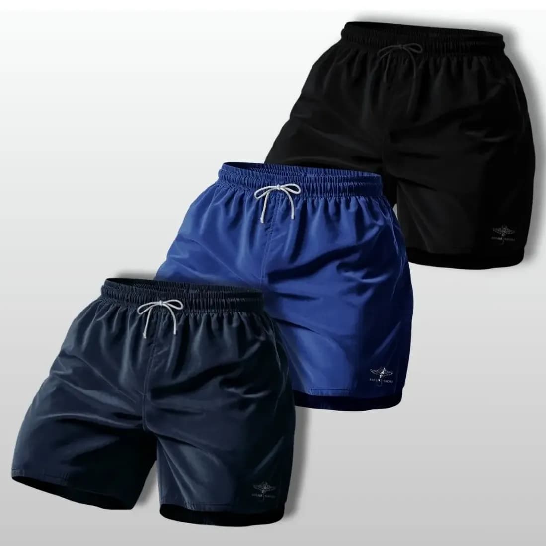 Kit 3 Shorts Bermuda Masculina Básico Tactel