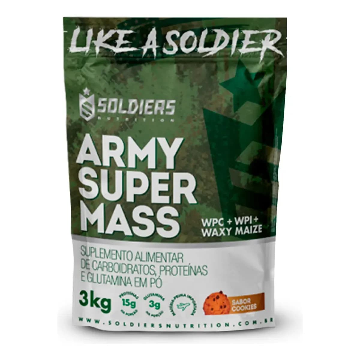 Whey Hipercalórico Army Super Mass 3kg 100% Importado Soldiers Nutrition Suplemento Proteína Muscular