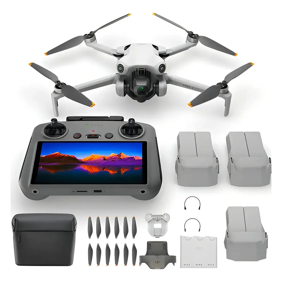Mini drone DJI Mini 4 Pro Fly More Combo com câmera 4K cinza 3 baterias (Com Tela