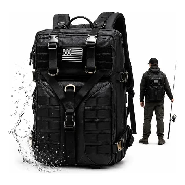 Mochila Tática 50l 900d Impermeável Camping Trilha Pesca