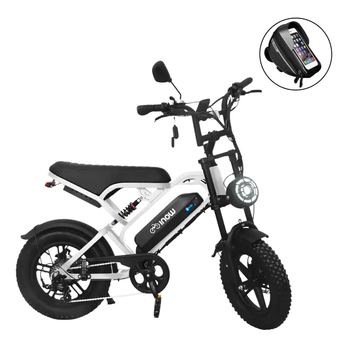 Bike Eletrica V20 Mini Branca Inow 750w Bicicleta 32km Branco 17