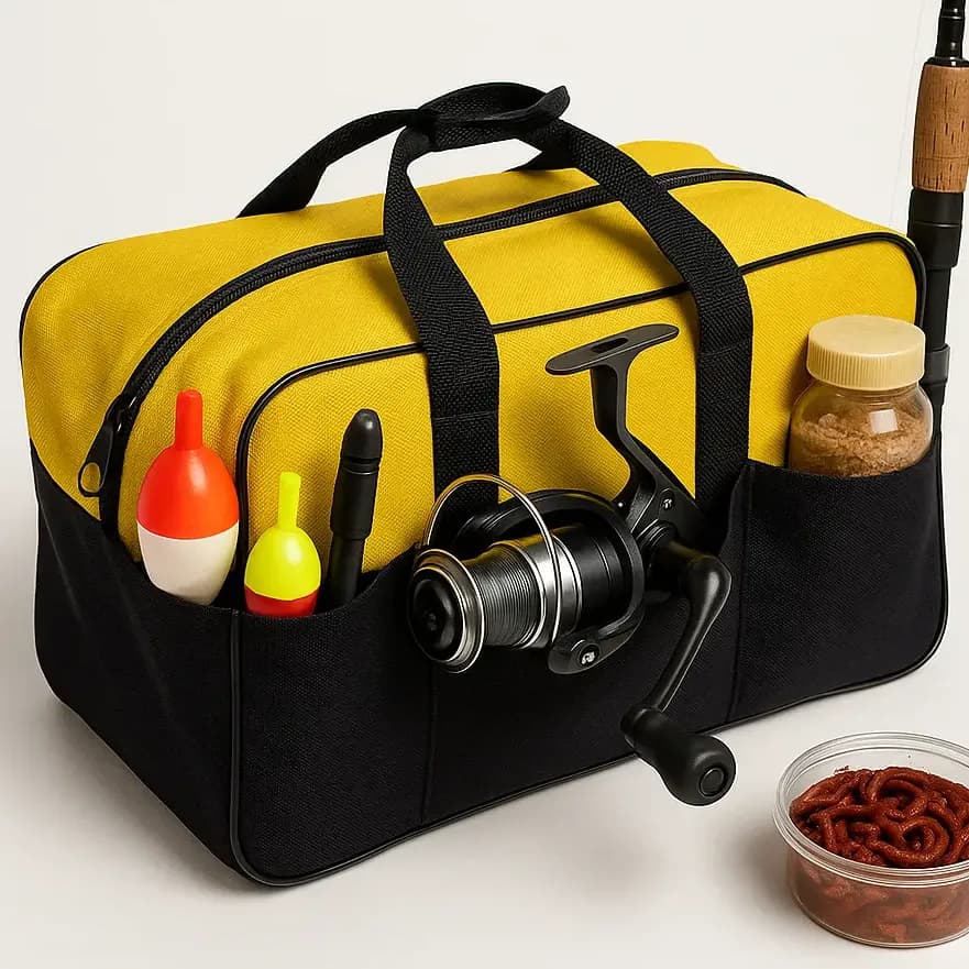 Bolsa Pesca Com 8 Bolsos Reforçada Lona Resistente  Envio Já