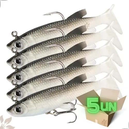 Kit 5 Iscas Soft Bait Silicone Legna Tucunaré Traíra Corvina 6cm