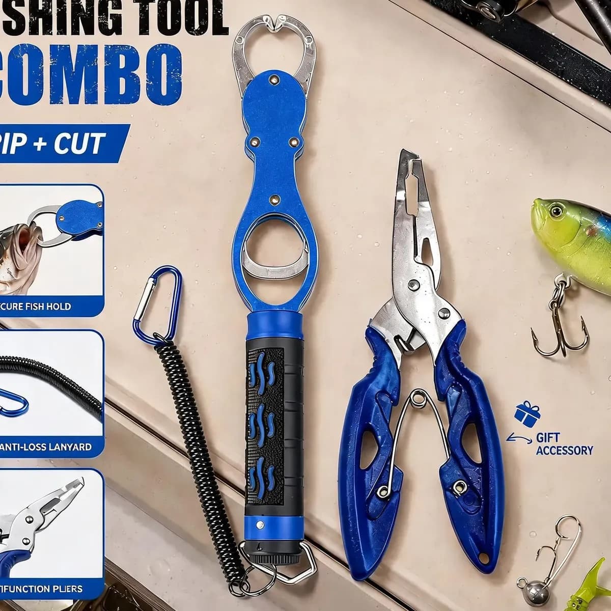 Alicate Pesca Balança 18kg Inclui Tesoura E Corda Segurança