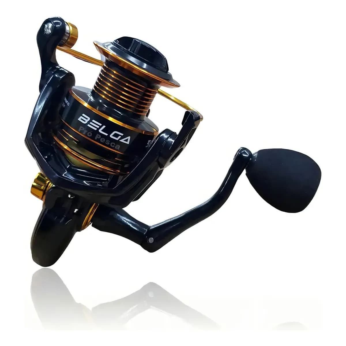 Molinete  Albatroz Belga 60 Pesca Rolamentos 3+1 Carretel Alumínio Preto E Dourado