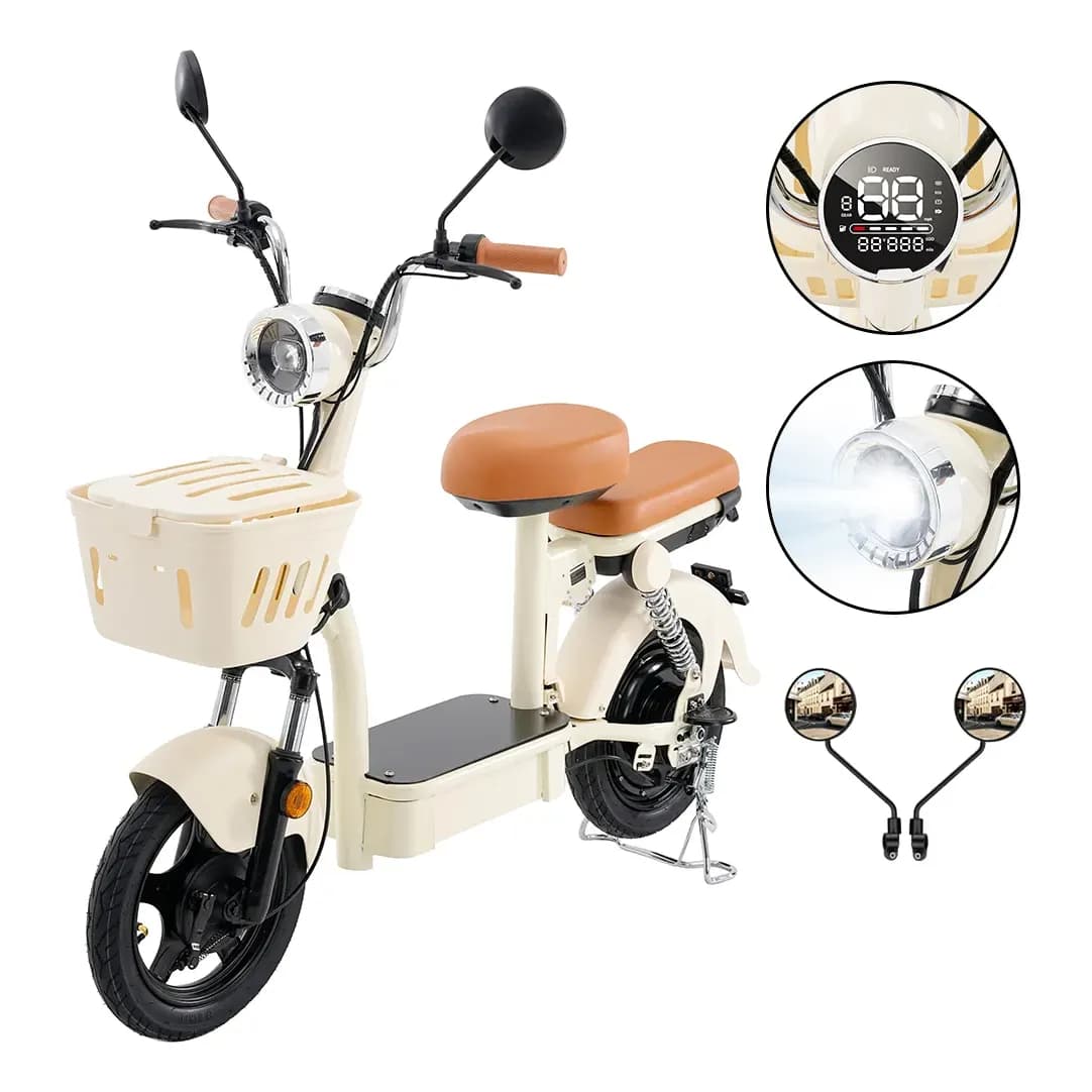Bicicleta Elétrica 1200w Autonomia 90-100km Nfc Banco Trasei Bege 14