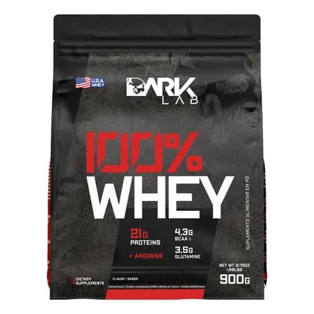 Whey Protein Concentrado 100% 900g Refil Dark Lab Sabor Chocolate
