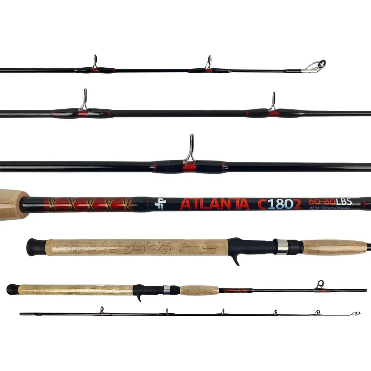 Vara Para Carretilha Albatroz Atlanta (1,80m) 60-80lbs 2 Pts