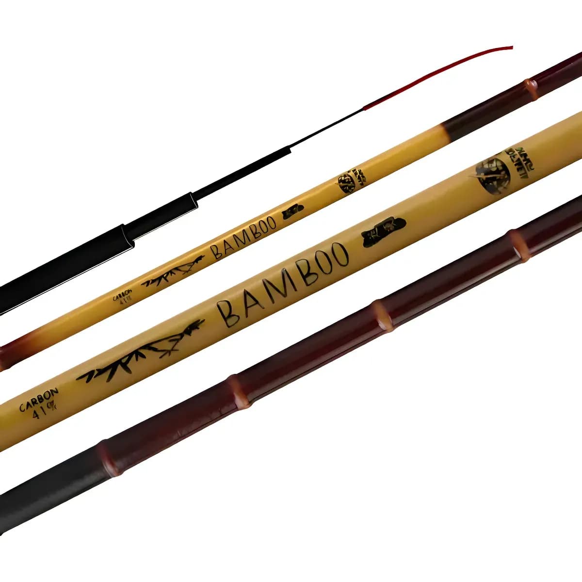 Vara De Pesca Telescópica Albatroz Bamboo 41% Carbono 2,40m Bambu