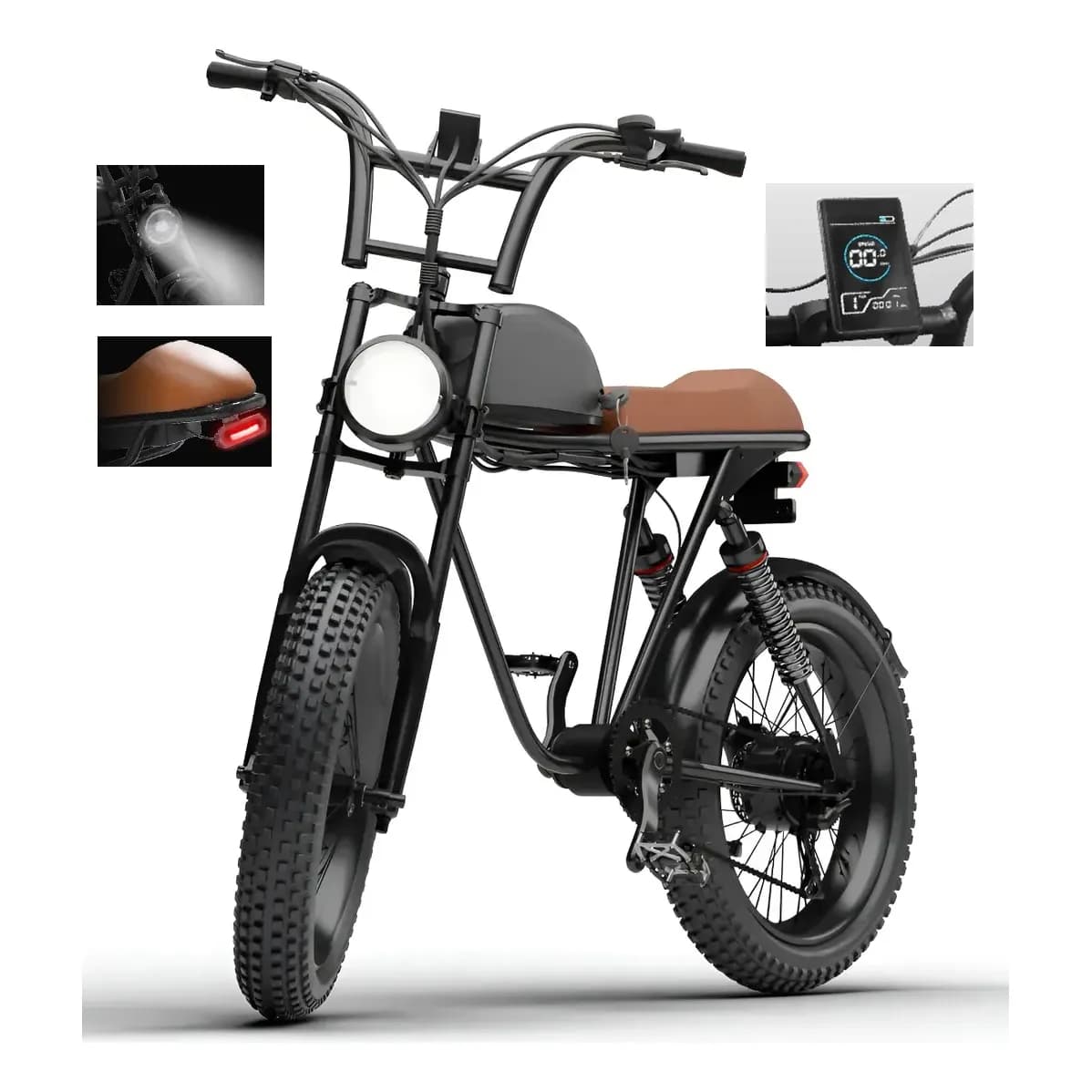 Bicicleta Bike Elétrica 750w 2026 40km/h 60km Off-road 120kg Preto/marrom-08