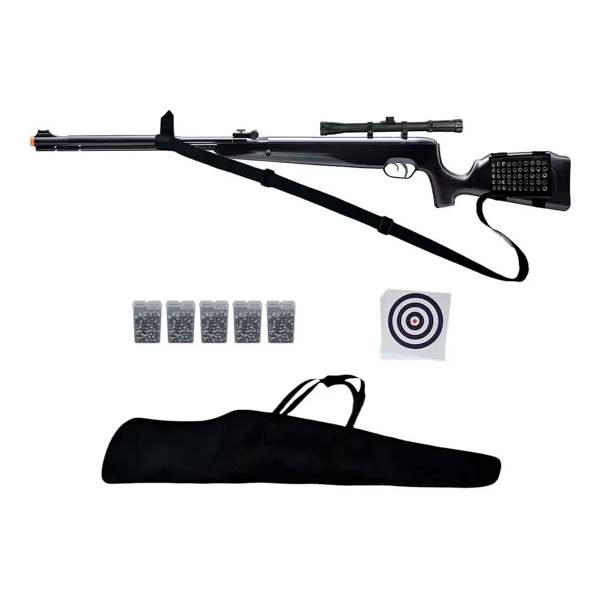Carabina Pressão Naja 2.0 5.5mm Nitro 60kg Tag+ Kit Completo Preto 5.5 Mm