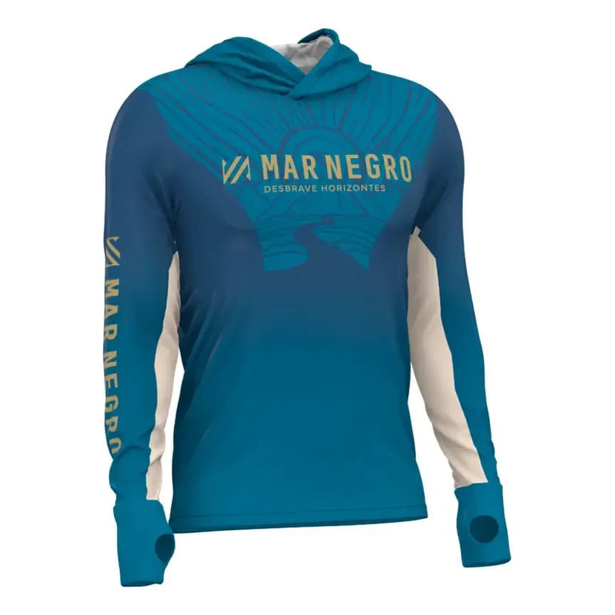 Camisa Pesca Mar Negro X-protection Sublimada Fish Tail
