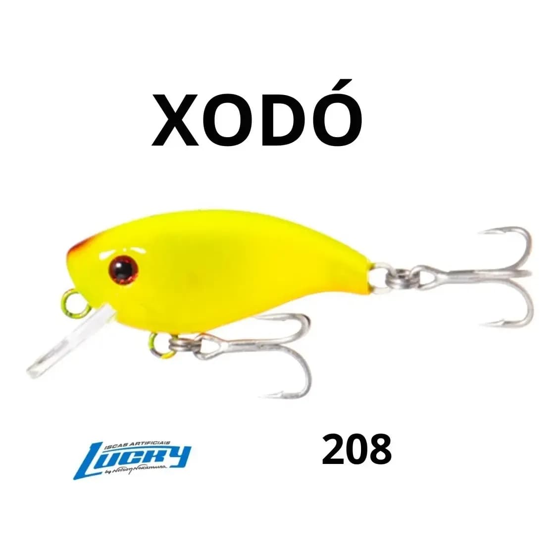 Isca Artificial Nelson Nakamura  Xodó 45 - 8g Lucky Cor 208 - Transparente Verde Limão