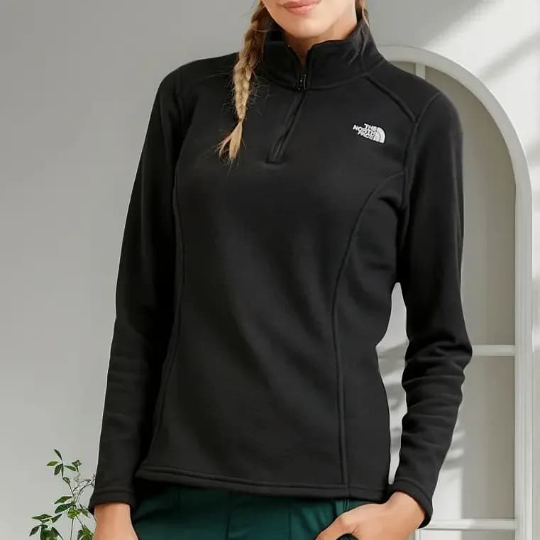 Fleece Feminino Tka 100 Glacier Zip Tnf Black The North Face