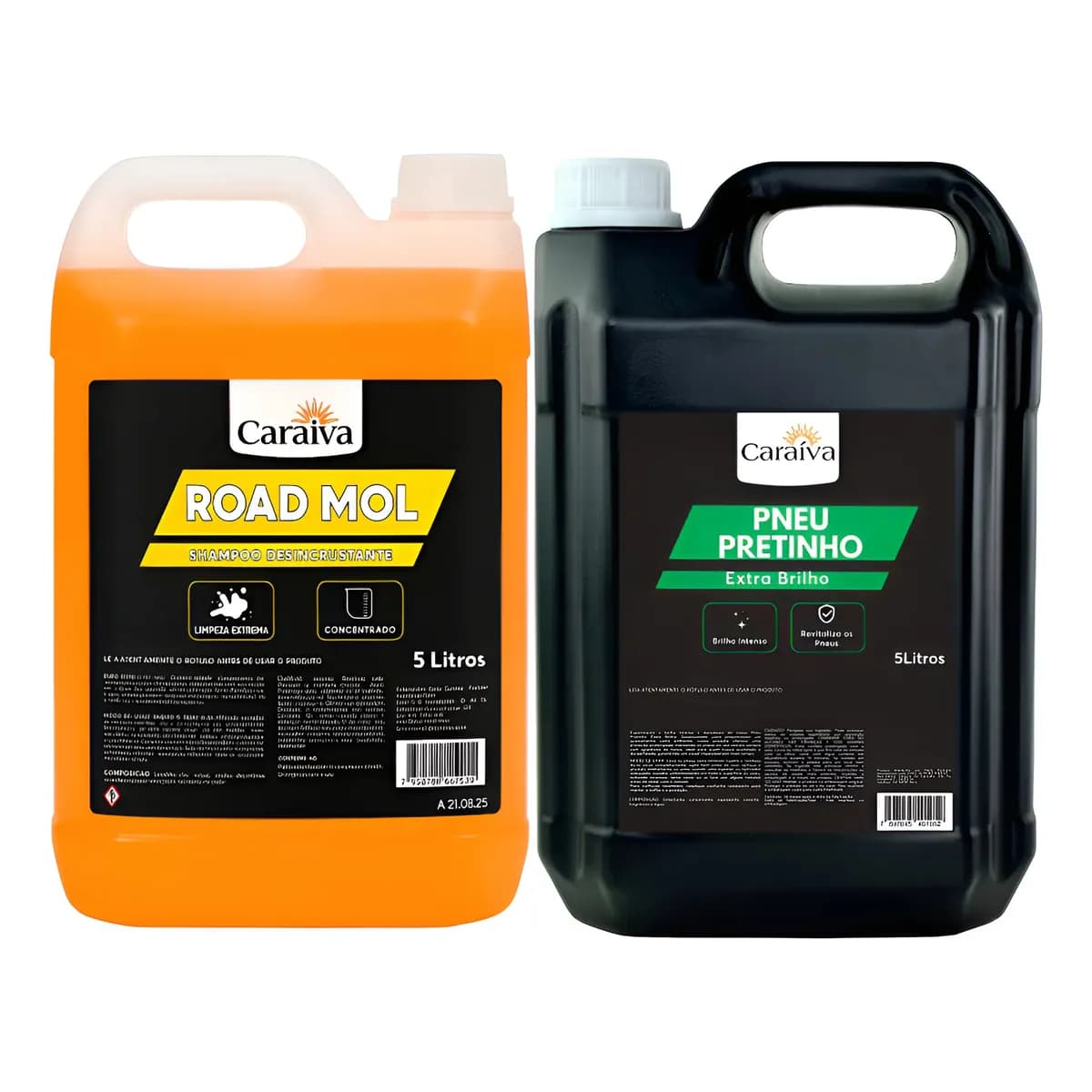 Shampoo Limpeza Pesada Road Mol + Pretinho Extra Brilho 5l