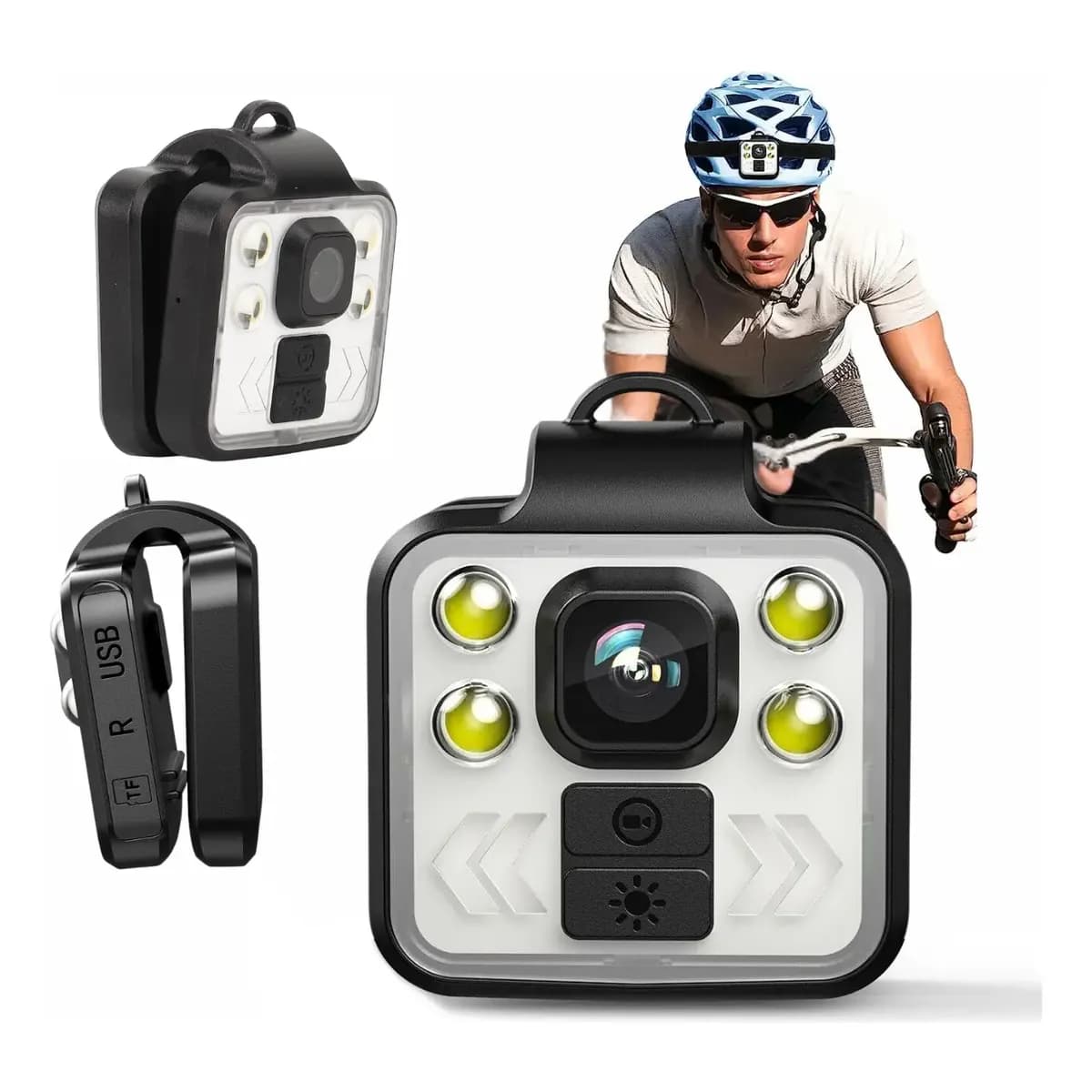 Mini Câmera Bodycam Para Camping E Pesca 1080 Full Hd Preto-fosco