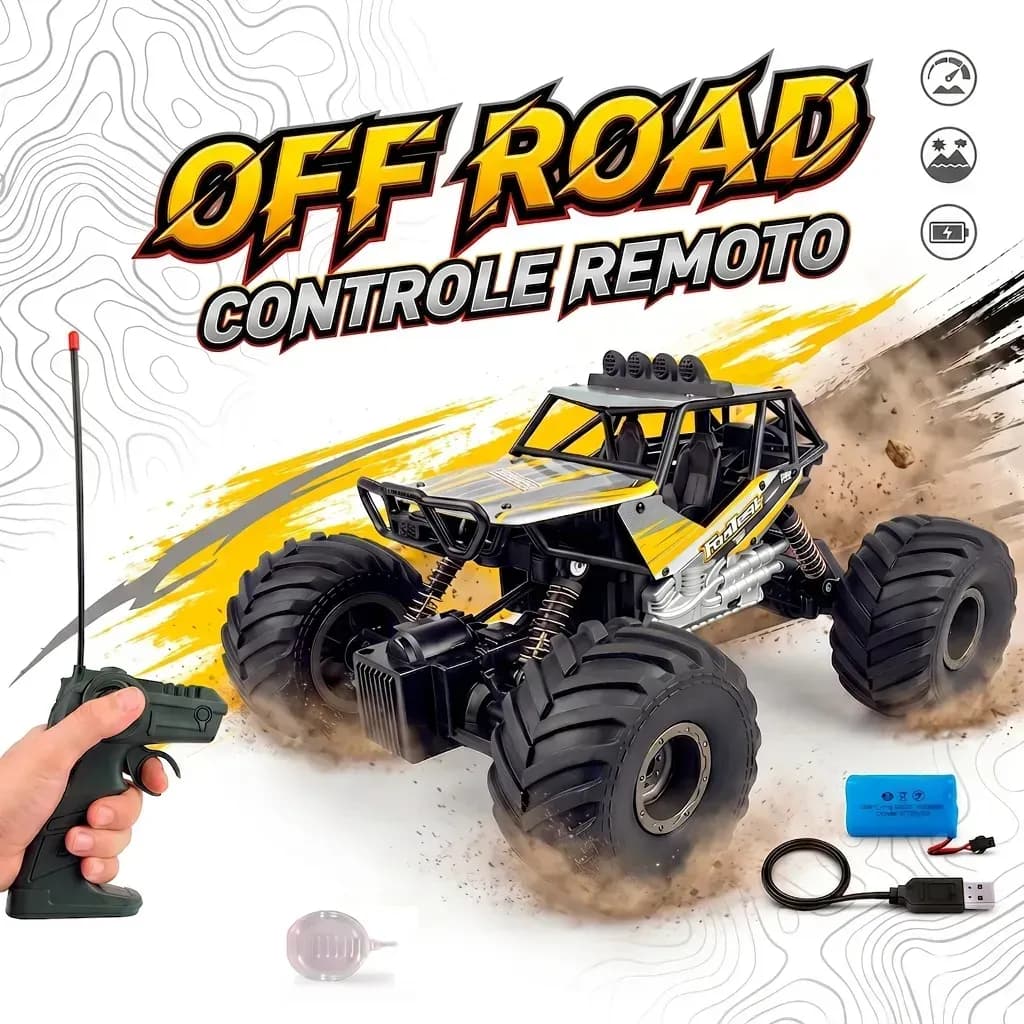 Carrinho de Controle Remoto Off Road Fumaça e Led