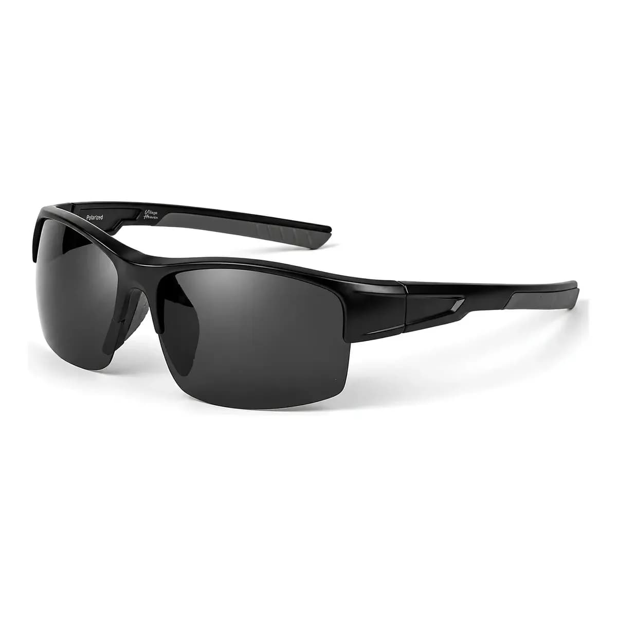 Óculos de Sol Esportivo Preto Village  Heaven 6067 Lente Polarizada Proteção UV400 Máxima Proteção  Visão Confortável Armação Policarbonato Leve Uso Pesca Esportiva Ciclismo Corrida Dia a Dia Moderno