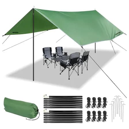 Tenda Gazebo 3x5 Metros Portátil Impermeável Resistente Tela Toldo Proteção Ao Ar Livre Camping Praia + Bolsa De Transporte Cor Verde