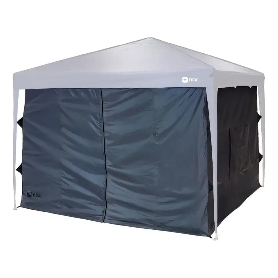 Parede para Fechamento Gazebo Barraca De Camping Transform Wall em Poliéster 190T 3x3m Preto NTK