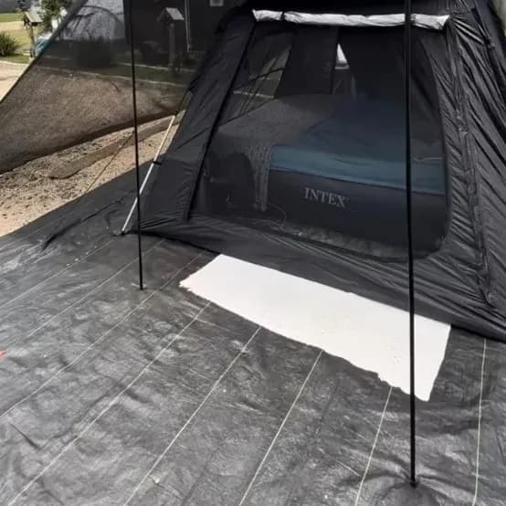 Rafia De Solo Piso Barraca Camping, Acampamento 3,40 X 2m Preto