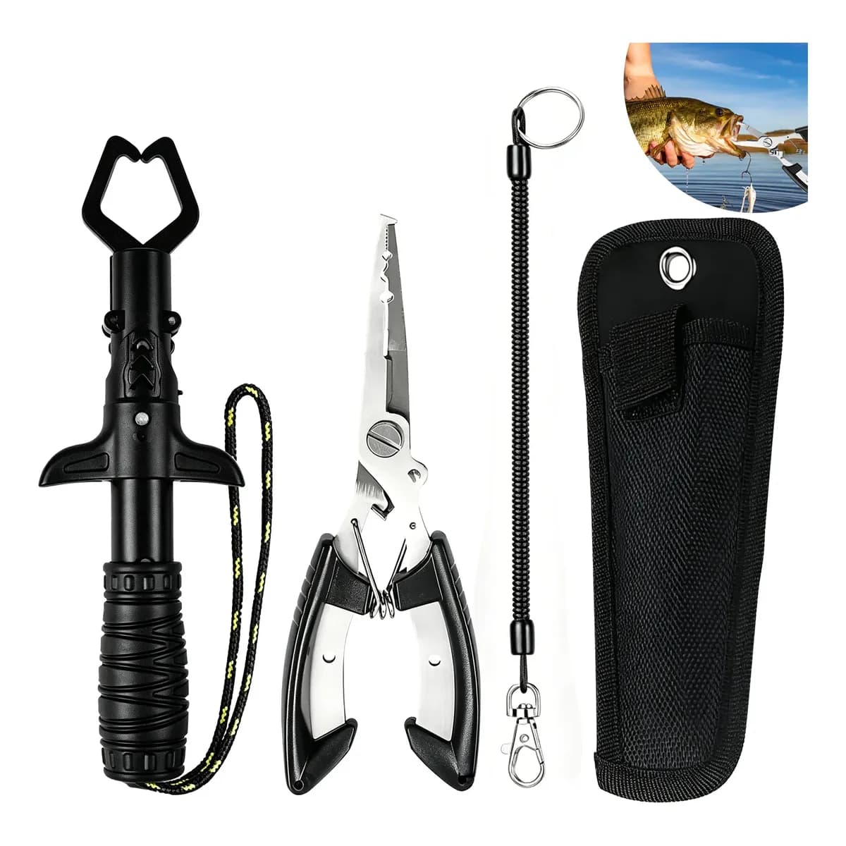 Kit Pesca  Alicate Contenção Peixe Com Alicate Bico Sata