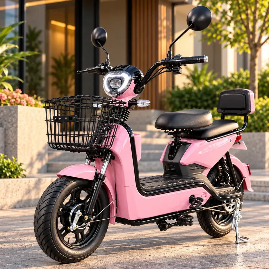 Motocicleta Elétrica Bike Scooter Sem Cnh 800w Mobilidade Rosa