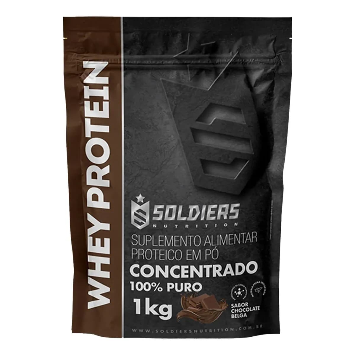 Proteína Soldiers Nutrition Suplementação Whey Protein em pó sabor Chocolate x 1kg