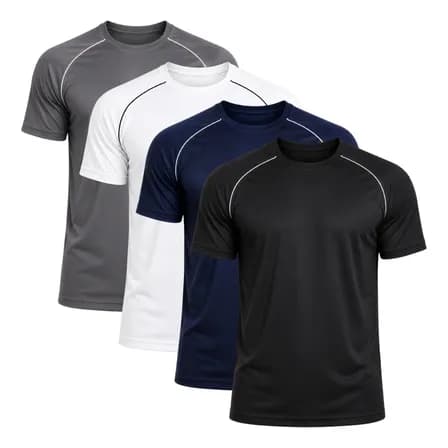 Kit 4 Camisetas Dry Fit Malha Leve Confortável Esportiva
