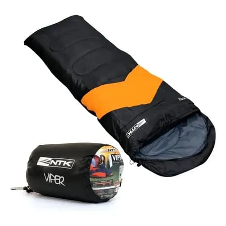 Saco Proteção De Frio Termico De Dormir Nautika Viper Cor Preto e Laranja