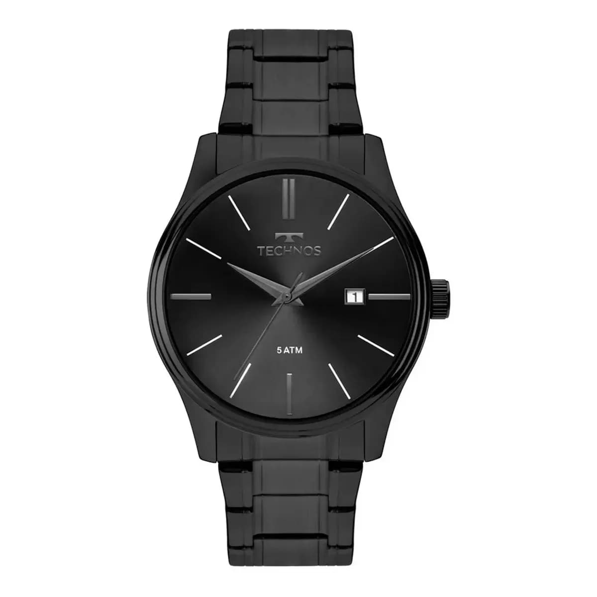 Relógio Technos Masculino  Quartzo  Grafite 42mm Aço Resistente à Água