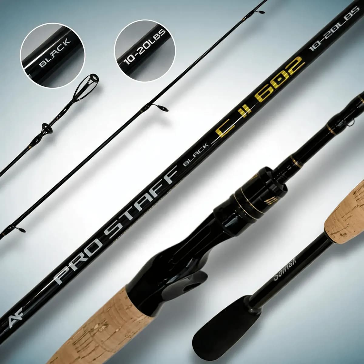 Vara Pro Staff Black 1,8m 20lb Carretilha 2p Carbono Solfish Preto