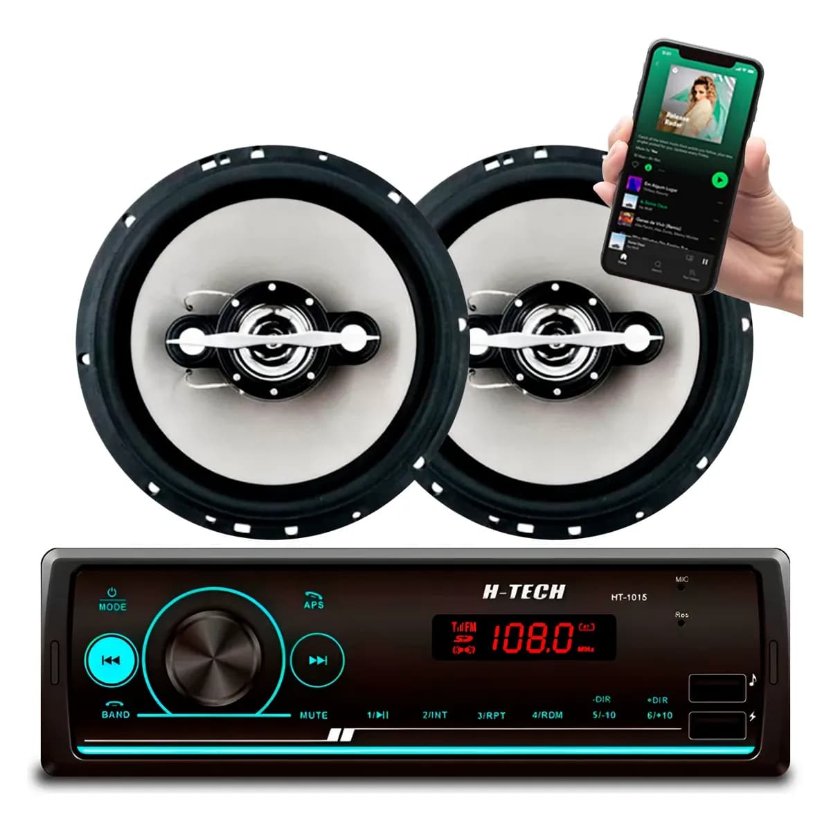 Falante Le Son 06 + Aparelho Mp3 Com Bluetooth Radio Fm Usb