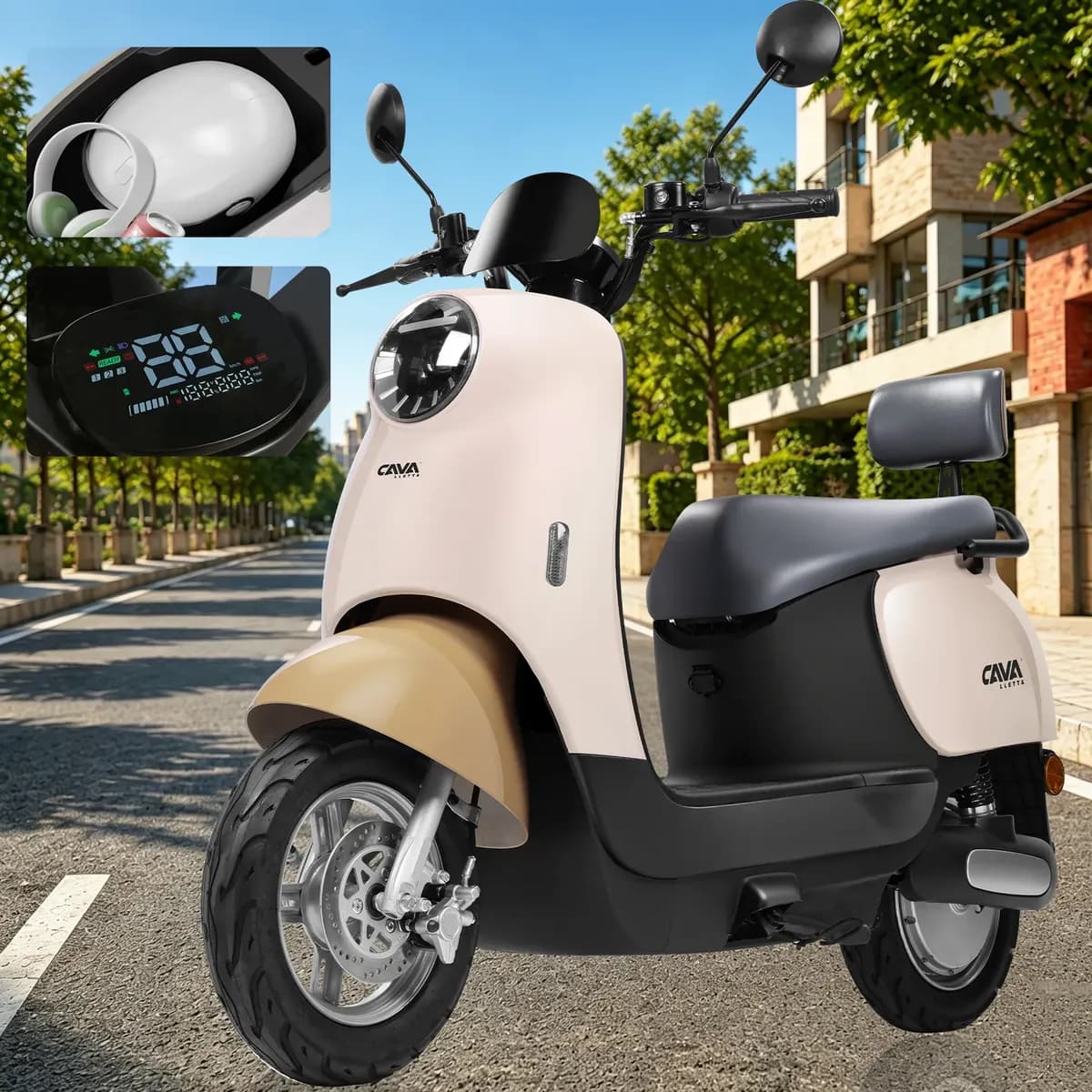 Bicicleta Bike Eletrica Scooter 1000w 65km Cavalletta C10 Coral-claro