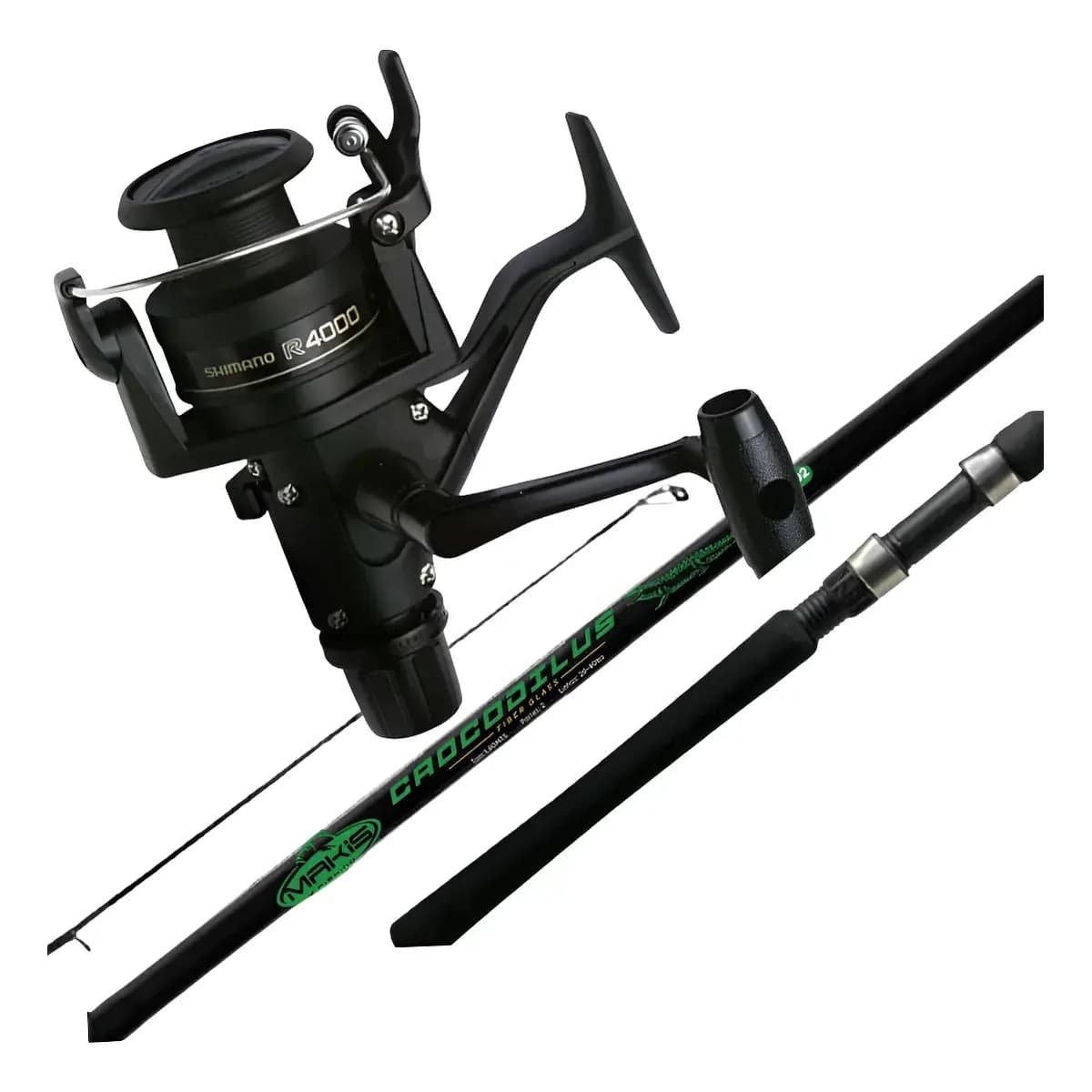 Kit Molinete Shimano Ix 4000r Vara Fibra De Vidro Maciça