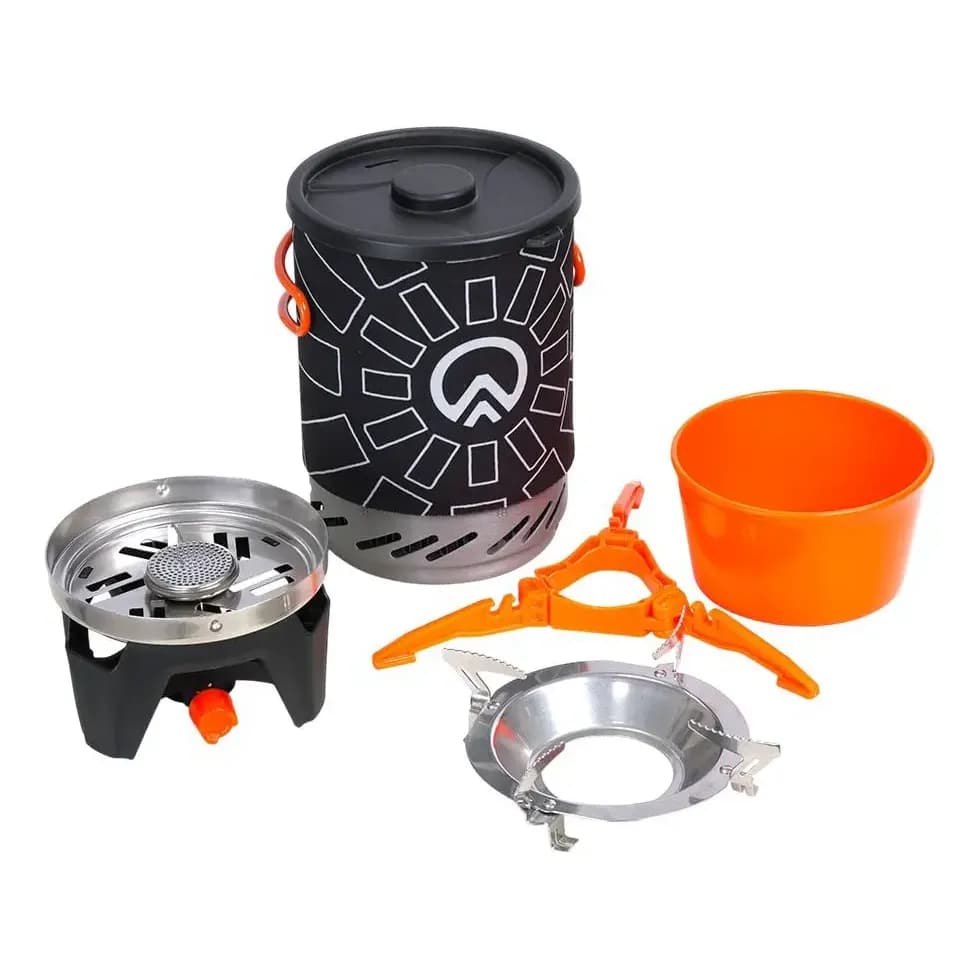Conjunto De Panela + Fogareiro Azteq Jet Cook Preta Preta