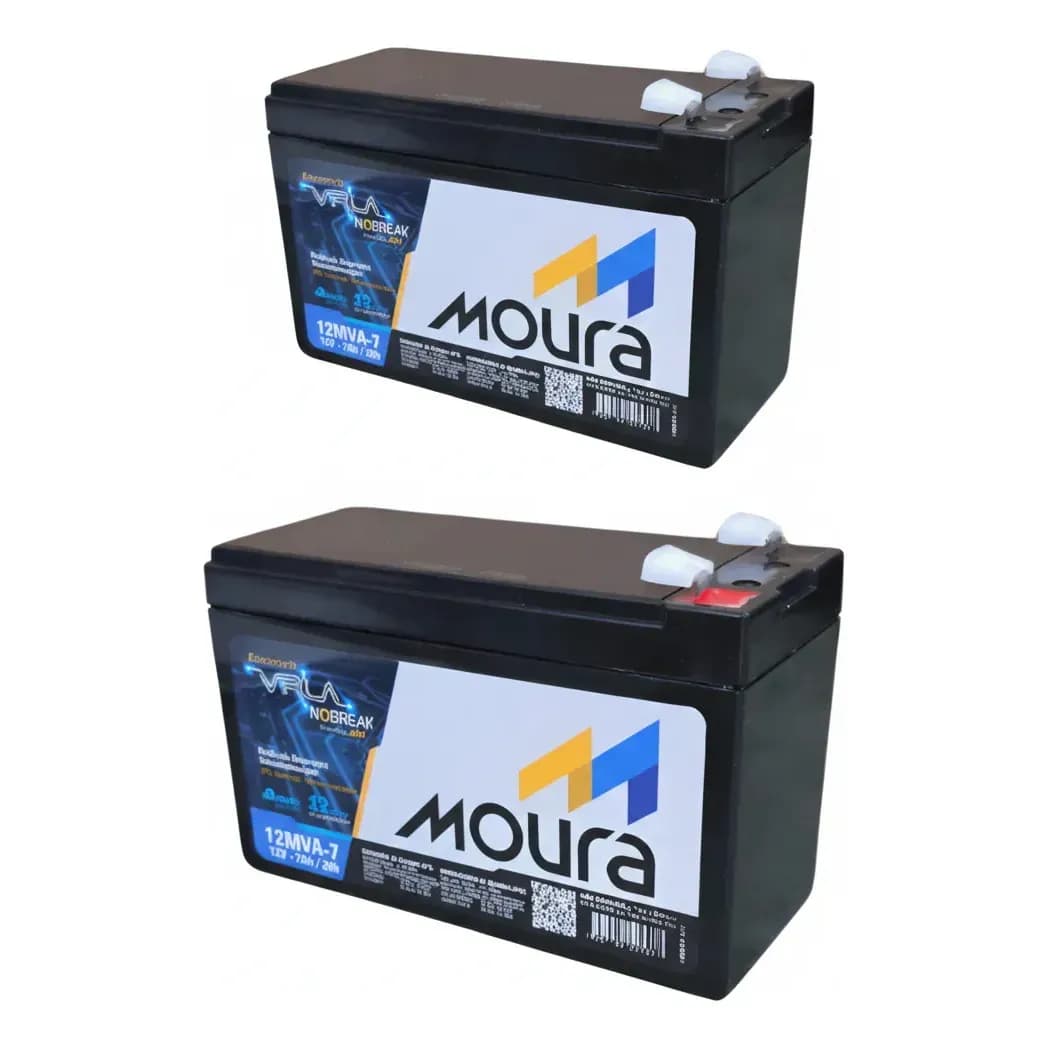 Kit 02 Baterias Nobreak Estacionária Moura 12v 7a Vrla