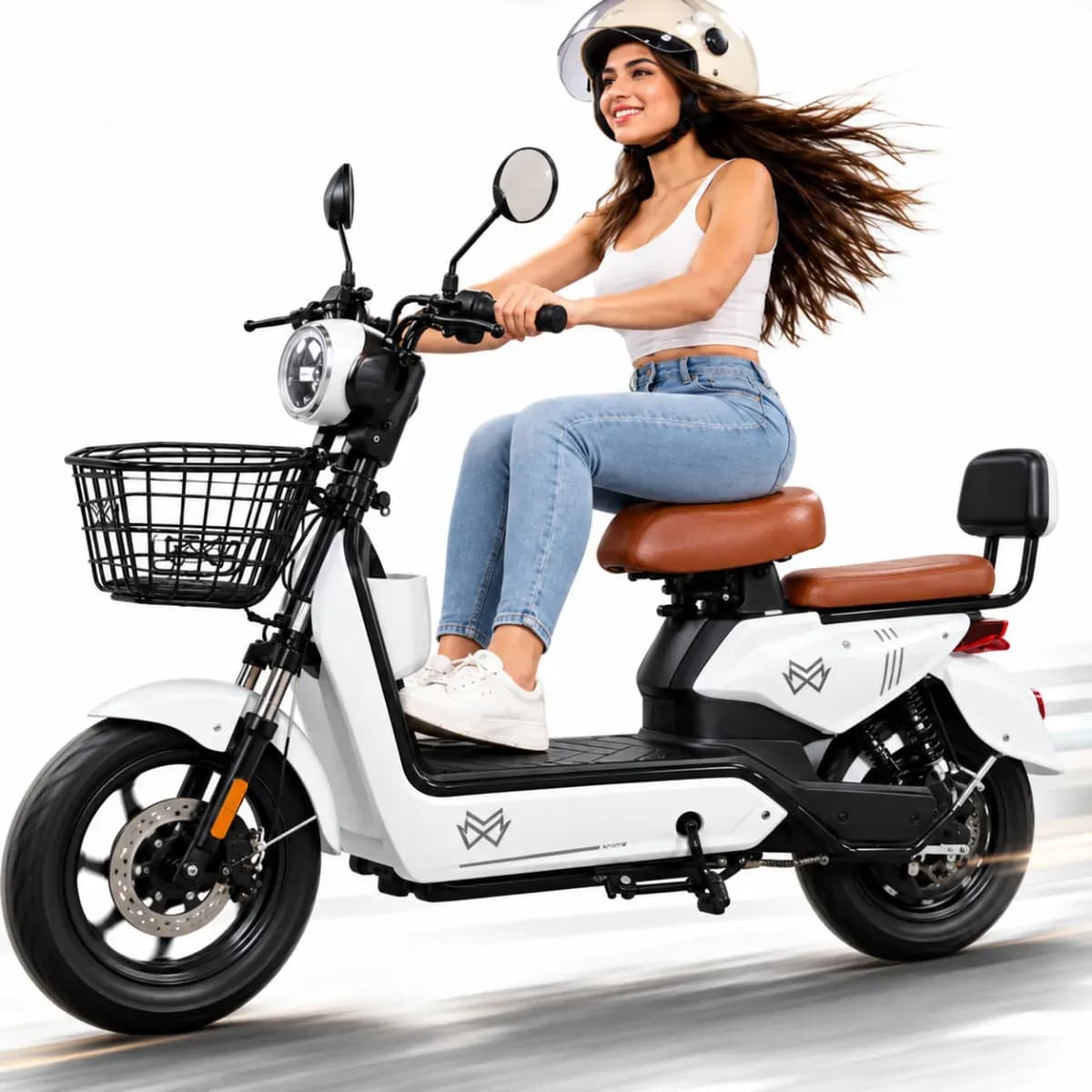 Scooter Moto Mw C2 C3 Elétrica Alarme Antifurto Farol Led Branco