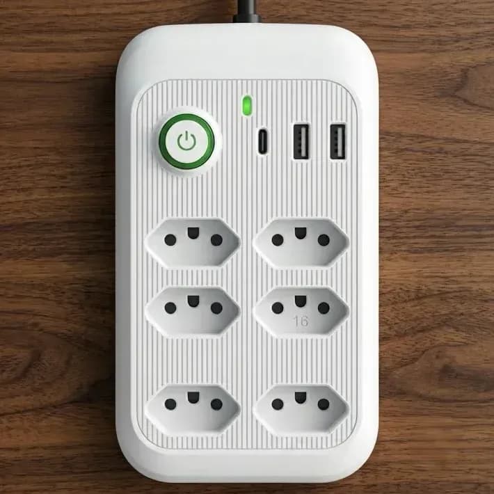 Extensão Elétrica Tomadas Usb Type-c Bivolt 2m Chave Liga