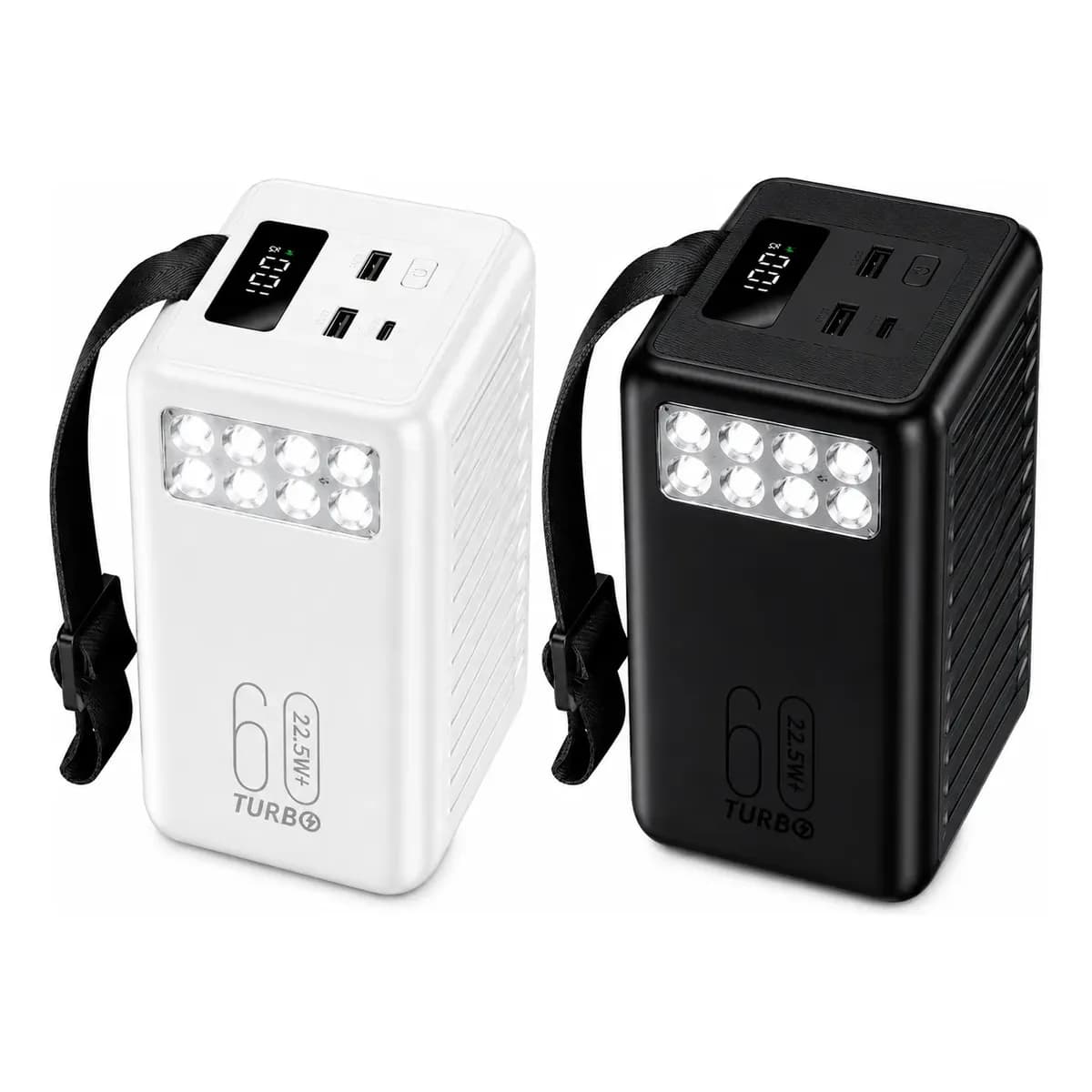 Carregador Power Bank Imenso 60000mah Lanterna Led Branco Preto