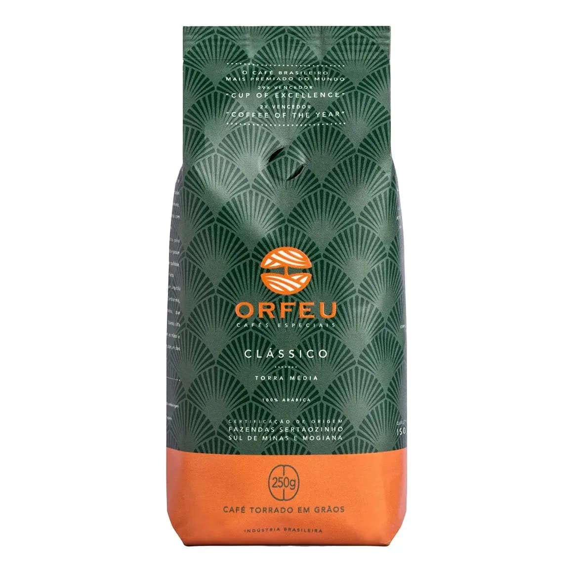 Café em Grãos Orfeu Clássico 250g Torra Média 100% Arábica