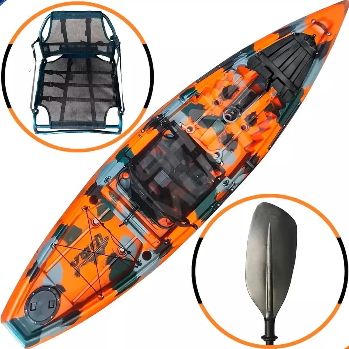 Caiaque Pesca Tuna Pro Hidro2eko Kayak Com Cadeira E Remo